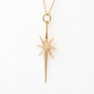 Sterling Silver North Star Pendant Solid Starburst Necklace Wedding Gift For Her