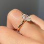 3 CT Oval Cut Diamond Full Bezel Set Simulated Diamond Ring Gift For Women