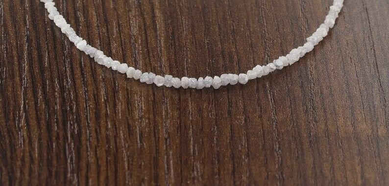 White Colour Raw Uncut Diamond Necklace Loose Natural Rough Diamond Necklace