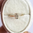 0.50Ct Emerald Cut Simulated Diamond Ring Unique Engagement Ring Gift For Women