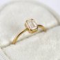 0.50Ct Emerald Cut Simulated Diamond Ring Unique Engagement Ring Gift For Women