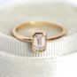 0.50Ct Emerald Cut Simulated Diamond Ring Unique Engagement Ring Gift For Women