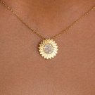 925 Silver Sunflower Pendant Necklace Unique Promise Gift Necklace For Wife