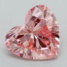 2.17Ct Heart Brilliant Cut Lab Grown Diamond Fancy Pink Lab Created Diamond Ring