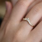0.35CT Tapered Baguette Simulated Diamond Ring Solitaire Engagement Ring For Her