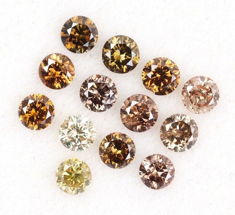 0.88ct Natural Round Cut Diamond Brilliant Fancy Color Diamond For Making Ring