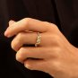 Leaf Shape Round Cut Simulated Ring Full Eternity Anniversary Ring Gift For Her
