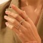 Leaf Shape Round Cut Simulated Ring Full Eternity Anniversary Ring Gift For Her