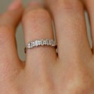 Baguette & Round Cut Simulated Diamond Ring Half Eternity Wedding Ring For Women