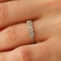 Baguette & Round Cut Simulated Diamond Ring Half Eternity Wedding Ring For Women