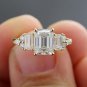 3.95Ct Emerald Cut Simulated Diamond Ring 14k Yellow Gold Plated Wedding Gift