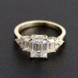 3.95Ct Emerald Cut Simulated Diamond Ring 14k Yellow Gold Plated Wedding Gift