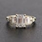 3.95Ct Emerald Cut Simulated Diamond Ring 14k Yellow Gold Plated Wedding Gift