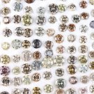 5pcs Natural Round Loose Diamond Yellow & White Brilliant Cut Faceted Diamond