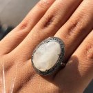 Oval Opal Gemstone Stunning Ring 925 Sterling Silver Unique Engagement Ring