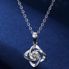1.5 CT Round Cut Simulated Diamond 925 Silver leaf clove Necklace Gift For Women
