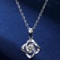 1.5 CT Round Cut Simulated Diamond 925 Silver leaf clove Necklace Gift For Women