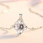 1.5 CT Round Cut Simulated Diamond 925 Silver leaf clove Necklace Gift For Women