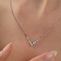 Round Cut Simulated Chevron V Necklace Engagement Gift Unique Necklace For Women