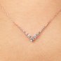 Round Cut Simulated Chevron V Necklace Engagement Gift Unique Necklace For Women