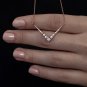 Round Cut Simulated Chevron V Necklace Engagement Gift Unique Necklace For Women