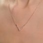 Round Cut Simulated Chevron V Necklace Engagement Gift Unique Necklace For Women
