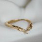 0.7CT Round Cut Simulated Diamond Curved V shape Forest Proposal Ring For Her