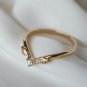 0.7CT Round Cut Simulated Diamond Curved V shape Forest Proposal Ring For Her