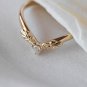 0.7CT Round Cut Simulated Diamond Curved V shape Forest Proposal Ring For Her