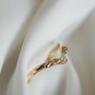 0.7CT Round Cut Simulated Diamond Curved V shape Forest Proposal Ring For Her