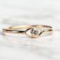 Gray Round Cut Diamond Evil Eye Ring 14K Yellow Gold Promise Ring Gift For Women