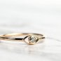 Gray Round Cut Diamond Evil Eye Ring 14K Yellow Gold Promise Ring Gift For Women