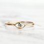 Gray Round Cut Diamond Evil Eye Ring 14K Yellow Gold Promise Ring Gift For Women