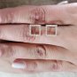 Round Simulated Open Square Diamond Earring Unique Wedding Gift Earring For Her
