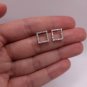 Round Simulated Open Square Diamond Earring Unique Wedding Gift Earring For Her