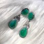 Art Deco Sterling Silver Emerald Dangle Earring Exquisite & Delicate Jewellery