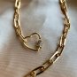 Heart Lock Pendant Necklace Simulated Diamond Chain Link Necklace Gift For Her