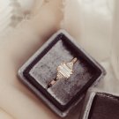 Unique Emerald Cut Simulated Diamond Ring 3 Stone Engagement Ring Gift For Women