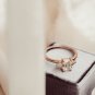 Unique Emerald Cut Simulated Diamond Ring 3 Stone Engagement Ring Gift For Women