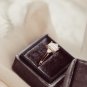 Unique Emerald Cut Simulated Diamond Ring 3 Stone Engagement Ring Gift For Women