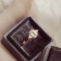 Unique Emerald Cut Simulated Diamond Ring 3 Stone Engagement Ring Gift For Women