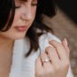Unique Emerald Cut Simulated Diamond Ring 3 Stone Engagement Ring Gift For Women