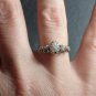 Delicate Natural Grey Raw Diamond Ring, 14k Gold Plated Engagement Ring For Her