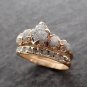 Delicate Natural Grey Raw Diamond Ring, 14k Gold Plated Engagement Ring For Her