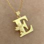 14K Yellow Gold Plated Initial Angel Letter Pendant Anniversary Necklace For Her
