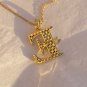 14K Yellow Gold Plated Initial Angel Letter Pendant Anniversary Necklace For Her