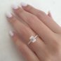 1.75Ct Emerald Cut Simulated Diamond ring Hidden Halo Birthday Gift Ring For Her