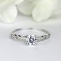 0.75 CT Round Simulated Diamond 925 Silver Minimalist Engagement Ring For Her