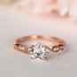 0.75 CT Round Simulated Diamond 925 Silver Minimalist Engagement Ring For Her