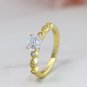 0.75 CT Round Simulated Diamond 925 Silver Minimalist Engagement Ring For Her